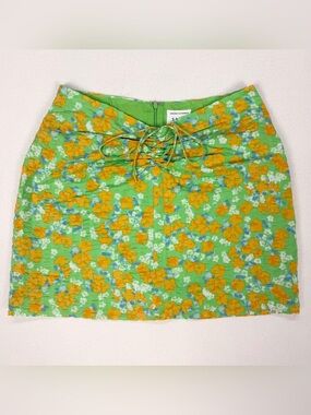 Sabo Lyla Draw Mini Skirt Green Floral